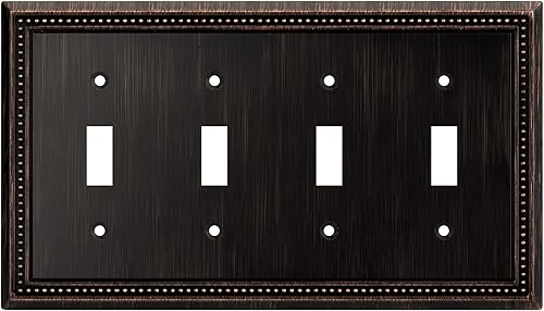 Vista 109 de Henne Bery Sunken Pearls - placa decorativa de pared para interruptor (Palanca simple, 2 unidades, níquel satinado)