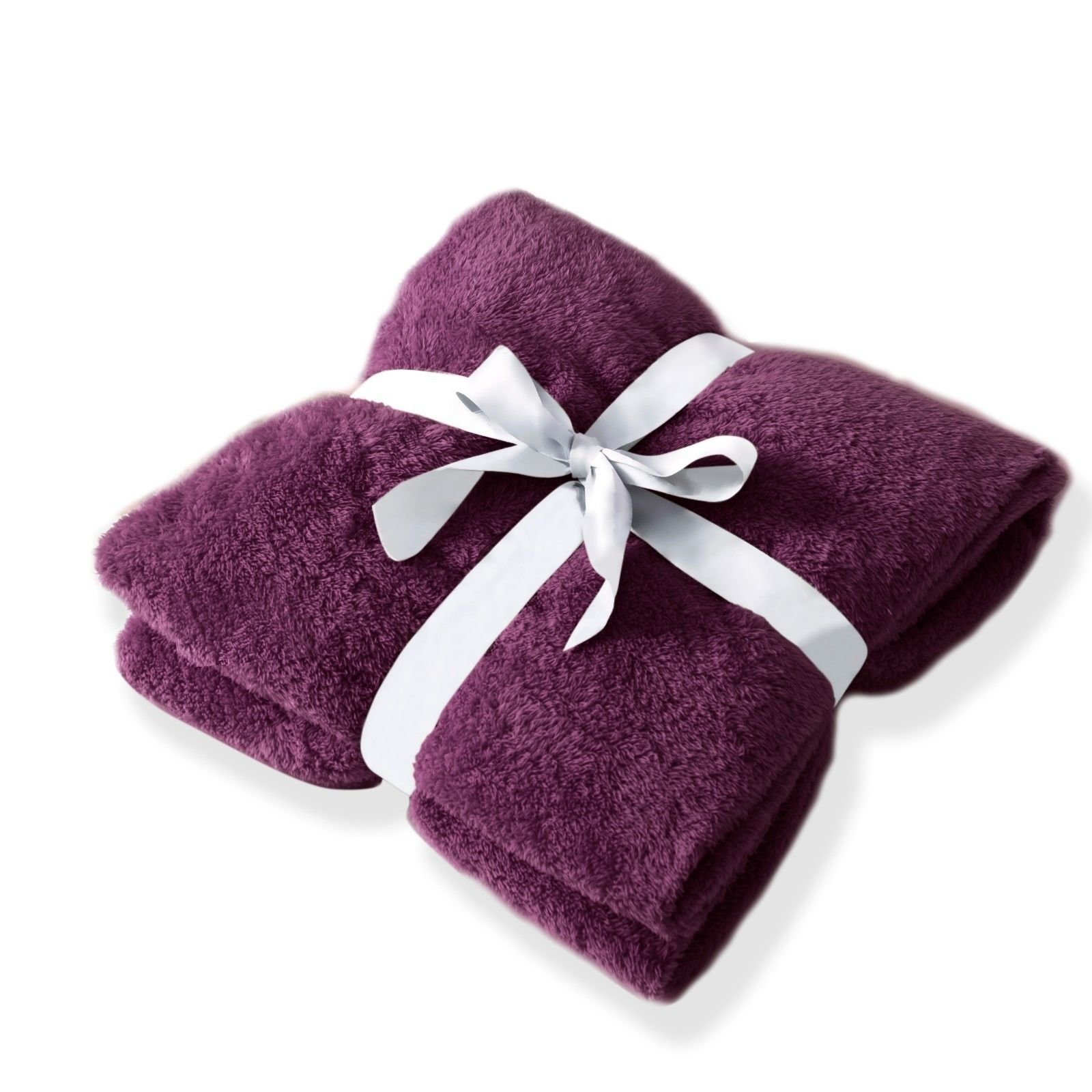 Artistic Fashionista Luxurious Quality TEDDY DESIGN FLEECE BLANKET THROW Super Soft And Warm (Purple, Medium 150 x 200 CM)