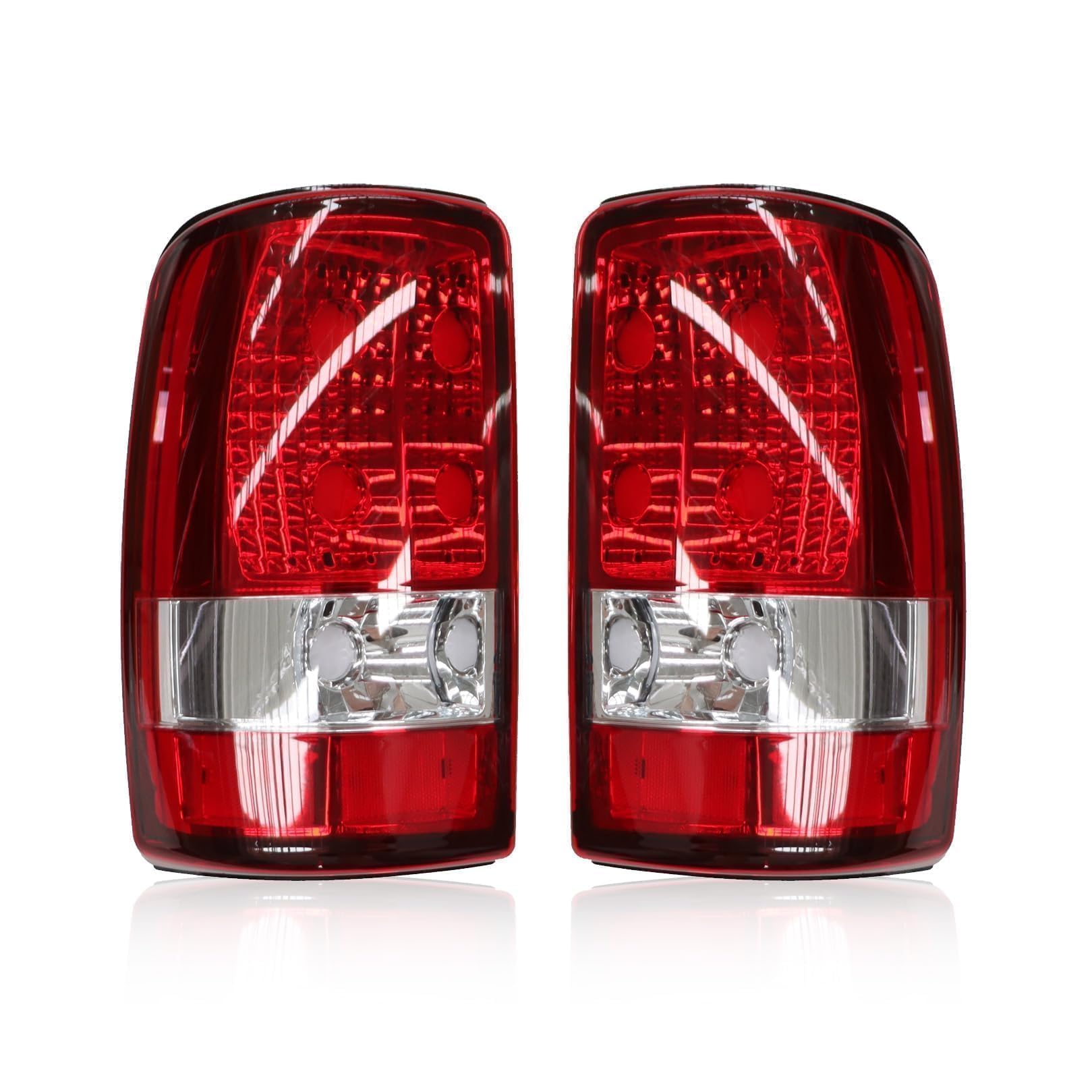 View 1 of ***ONE LIGHT MISSING RED COVER*** -Jecoupoon Tail Light W/O Bulbs Compatible with 2000-2006 Suburban 1500 2500 Tahoe Yukon Rear Brake Light GM2819199 GM2801170