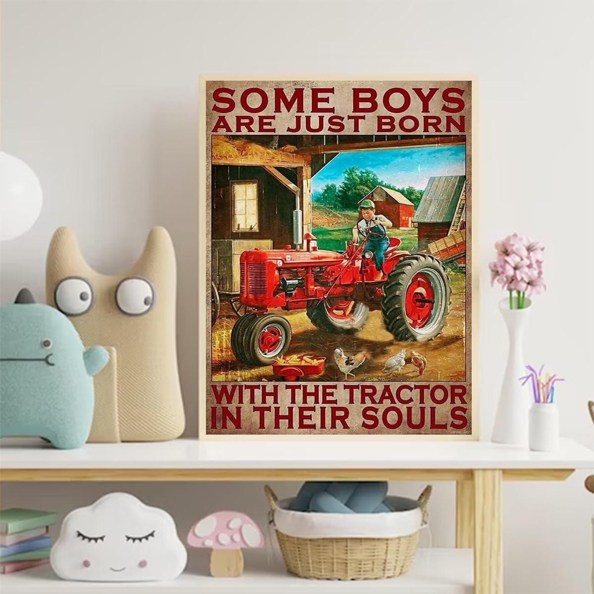 DIY 5D Diamond Painting by Number Kits, Farm Tractor Boy Diamond Art Kit Paint for Adults Full Drill Crystal Rhinestone Picture Arts Craft for Home Wall Decor Gift 12x16 inch