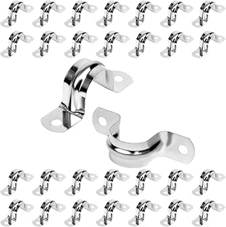 JDHGSHL 30 Pack 1 Inch Stainless Steel Conduit Clamps - 2 Hole U Bracket Rigid Pipe Straps for Secure Fixing on Any Surface