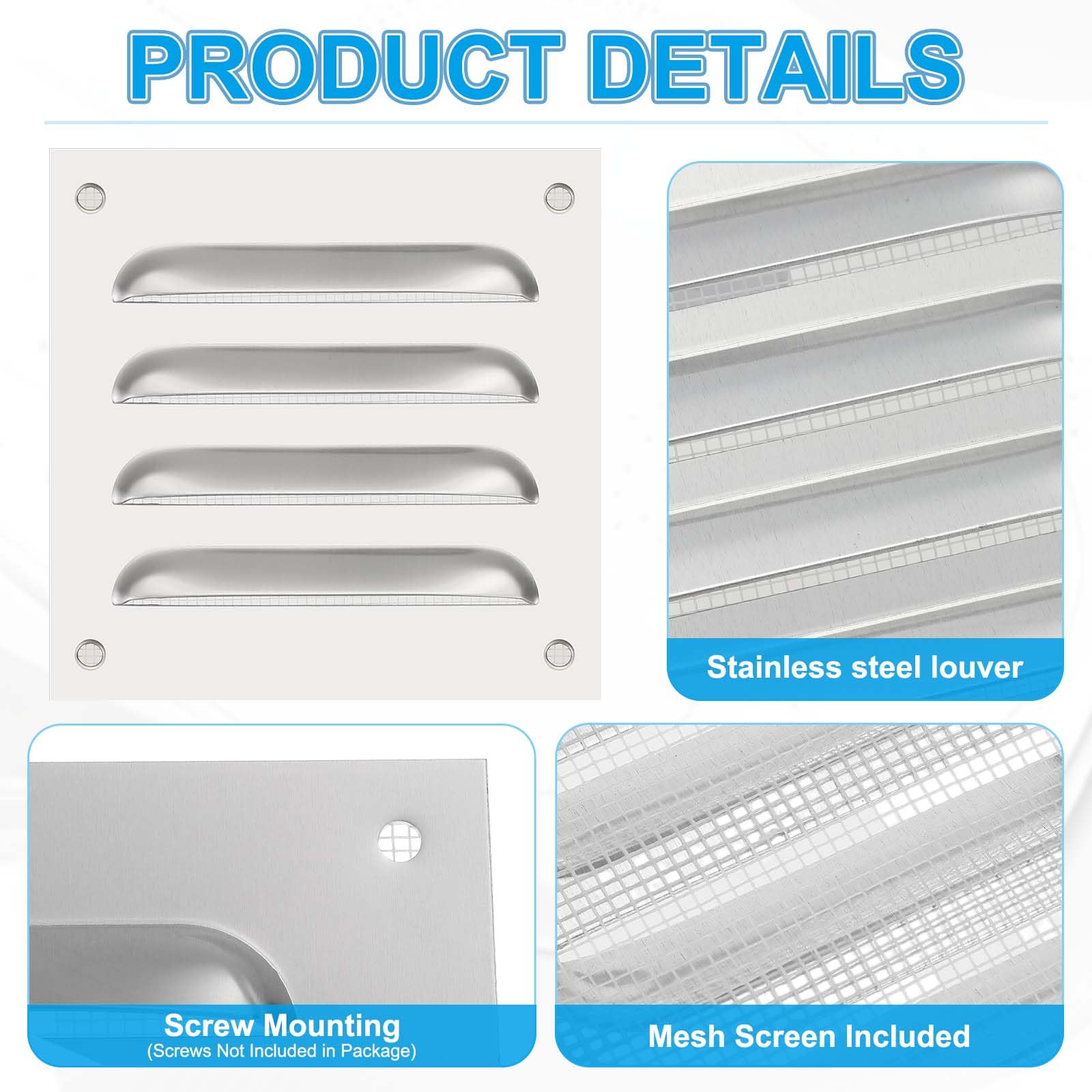 PATIKIL 4x4 Inch Stainless Steel Vent Cover - Image 3