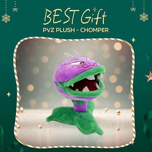Miniatura 3 de Dyharnsty Plants vs Zombies - Juguetes de peluche Chomper Plant Soft Figure Muñecas, plantas contra zombies, juguetes de PVZ Plush 1 2 Set (Chomper)