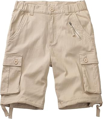 Cargo Shorts for Women Knee Length 7 Pockets Elastic Waist Bermuda Long Shorts for Outdoor Casual Hiking Summer