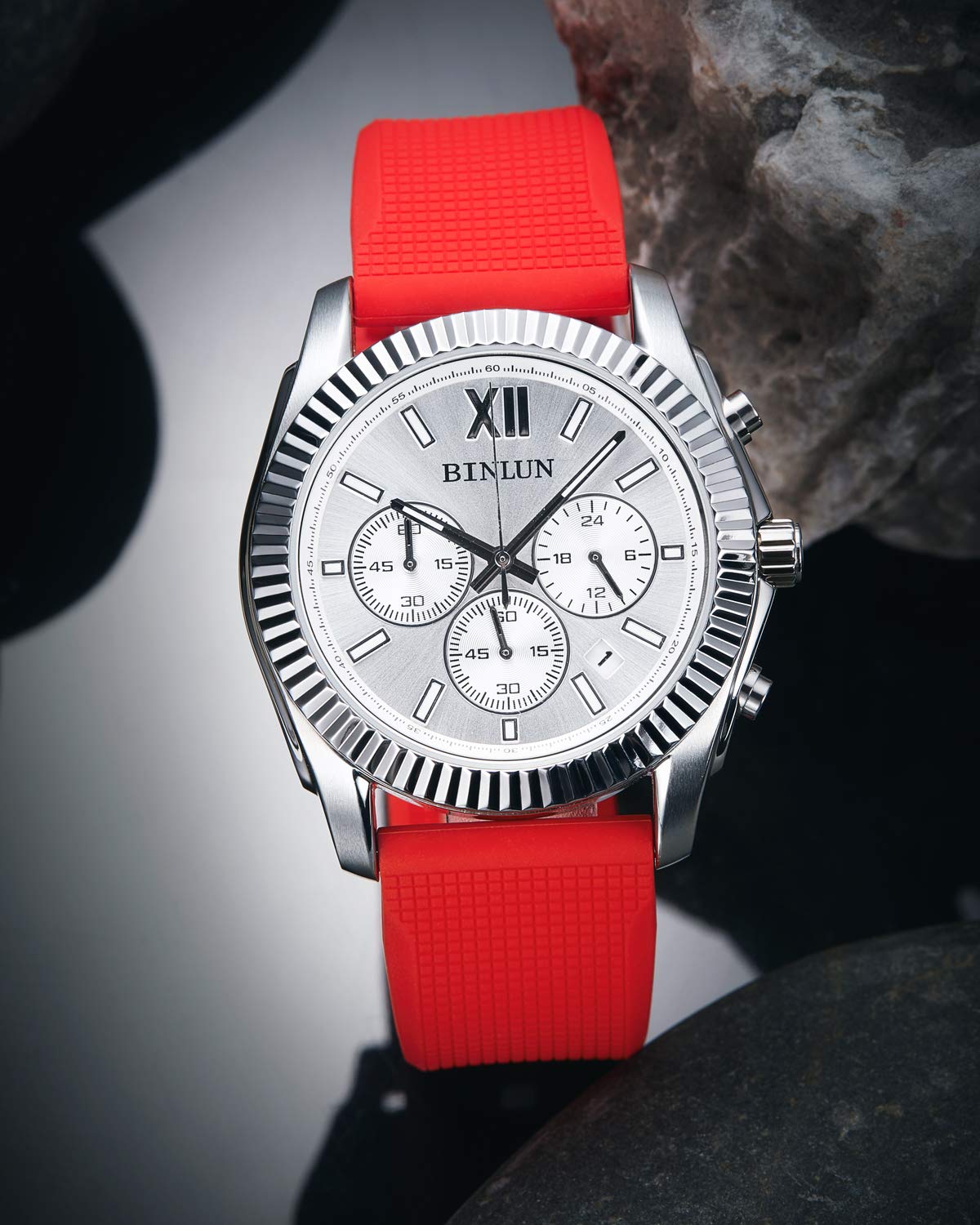 BINLUN Bracelet de Montre en Silicone à Dégagement Rapide 18mm 19mm 20mm 21mm 22mm 24mm Étanche Remplacement Bracelets pour Montres en Caoutchouc avec Boucle Déployante pour Homme et Femme