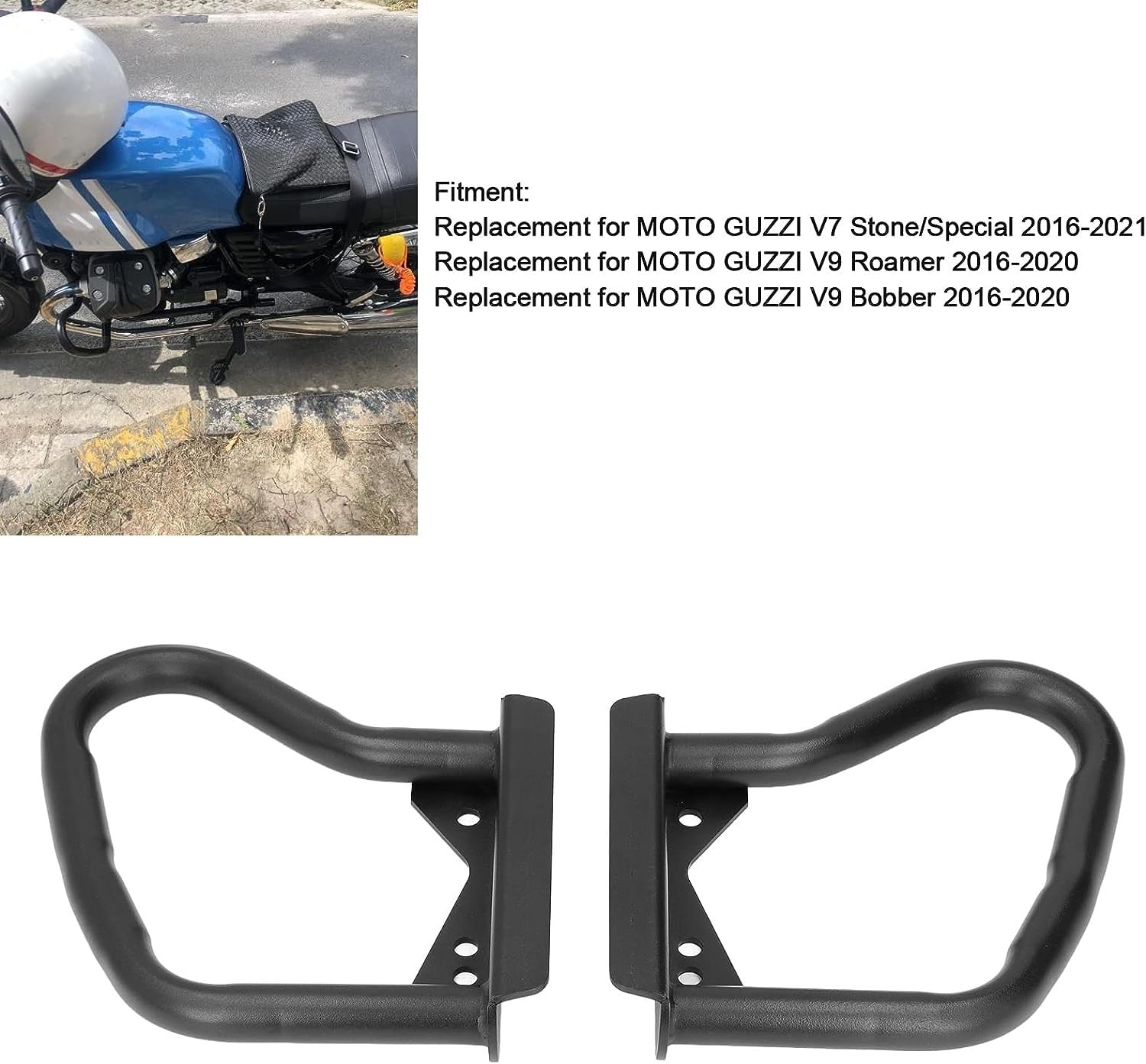 Motos Barra Choque Parachoques Barra Choque Protección Motor Motocicleta para Guzzi V7 para Piedra Especial 2016 A 2021 25mm Protector De Carretera
