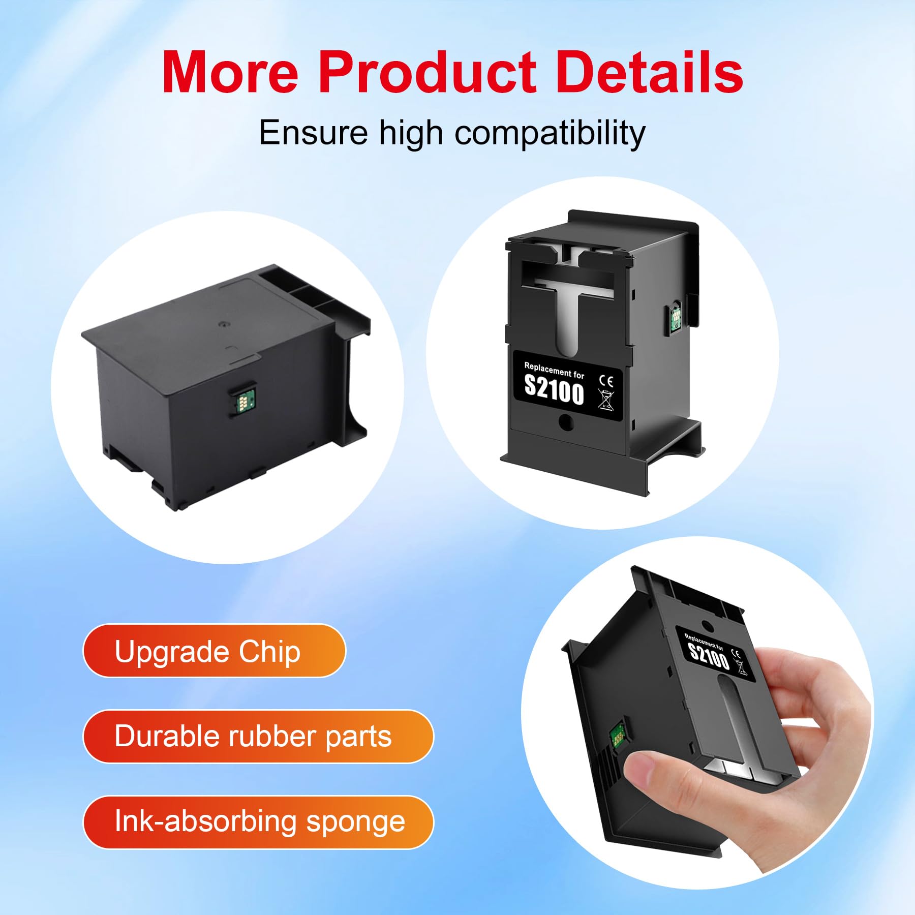 Scatola di manutenzione S2100 C13S210057 SC13MB Unità di raccolta d'inchiostro residuo di ricambio compatibile per stampante SureColor SC-F500 SC-F570 SC-F571 T2170 T3170 T5170 SC-T5180