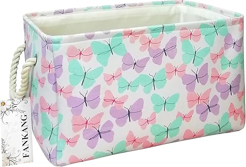 FANKANG - Cesta rectangular de tela con estampado de dinosaurios para almacenamiento de guardería, cesta de almacenamiento, bolsa de libros, cestas