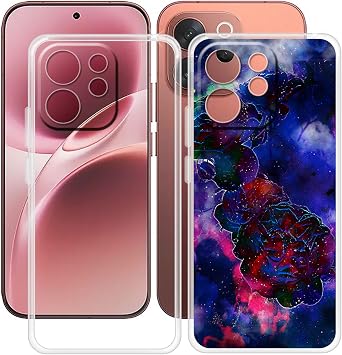 for Vivo V70 Elite Case 6.59", 2 Pcs Ultra-Thin Anti-Scratch Back Cover, Clear Silicone Shockproof Shell, Soft TPU Bumper Cover for Vivo V70 Elite - Clear + XT114
