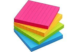 3x3 Lined Sticky Notes | Brilliantly Colored Self-Adhesive Notepads for Effortless Note-Taking and Organization