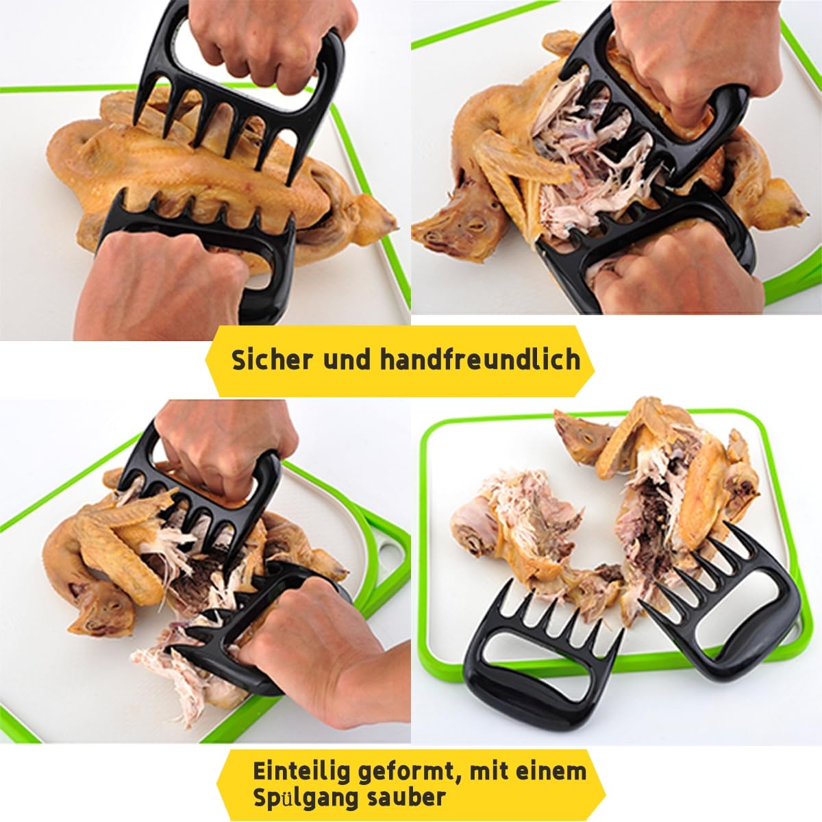 2 Paar Pulled Pork Krallen Gabeln - Garten Grills & Zubehör Grillbesteck Gabeln, Männer Geschenk Geschenke für Papa, Grill Zubehör Grillzubehör, BBQ Zubehör (BBQ–26-teiliges Set)
