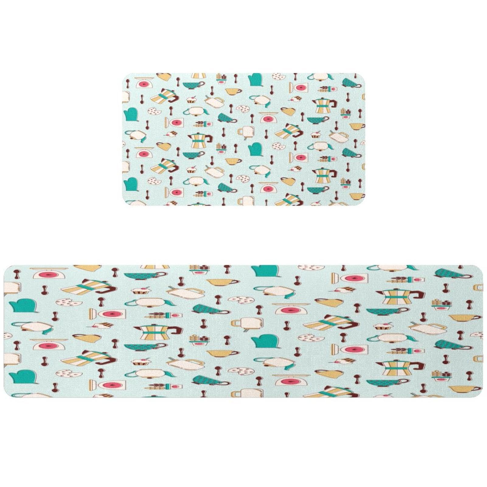 Alfombrilla de cocina lavable pack de 2 alfombras absorbentes antideslizantes retro VAPOKF