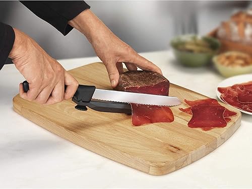 Miniatura 8 de Victorinox Swiss Classic Dux Knife - Cuchillo de cocina con guía ajustable - Cuchillo de cocina para cortar carne, pan y más - Mango negro, 8.25