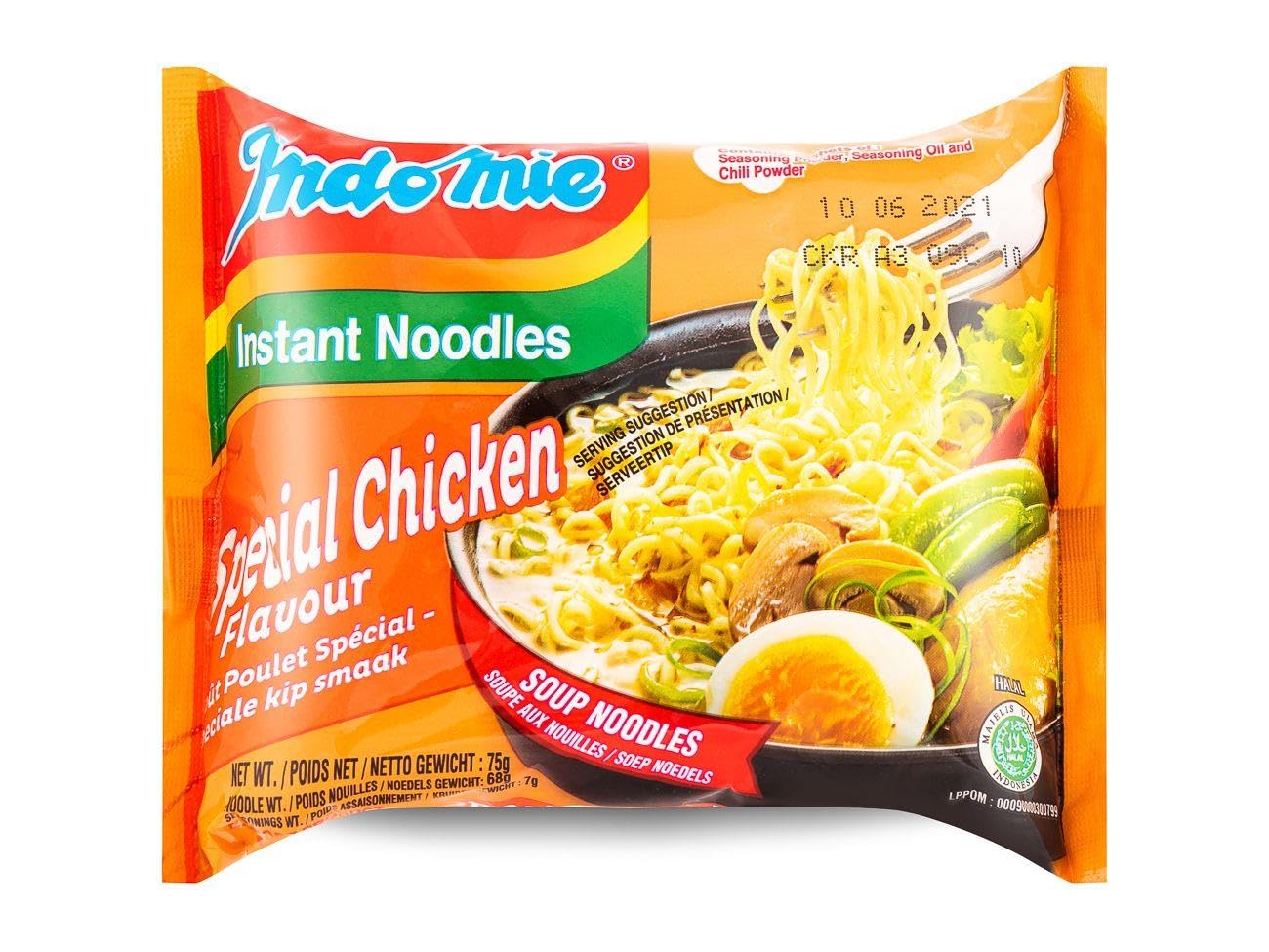Indomie Special Chicken Flavour Noodles, 75g (Pack of 40) - (Packaging May Vary)