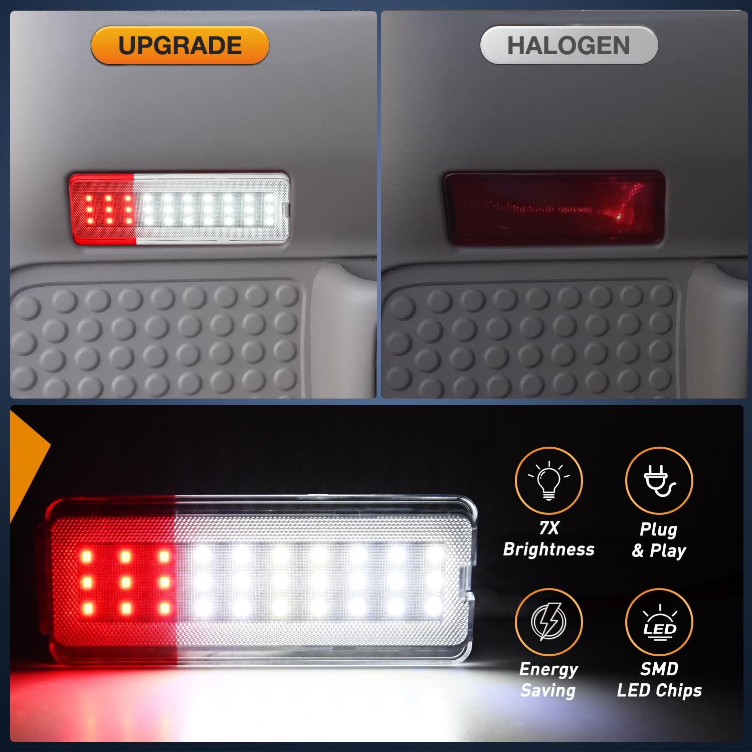 AUXITO 2X LED Side Door Panel Courtesy Lights For Ford Super Duty F250 F350 F450 99-07 - IP67 6000K