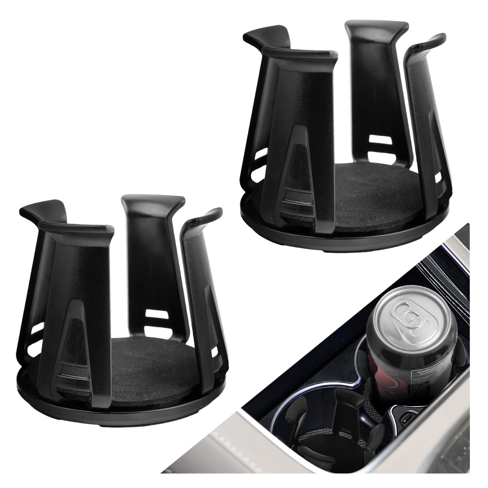 2 portavasos para coche (2025), mejorados, con brazo de sujeción adaptable, autoadhesivos, esenciales para fijar vasos y bebidas.