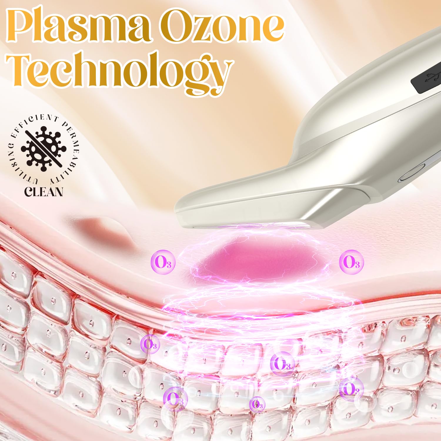 Plasma-Ozon-Entferner-Maschine,ROMMQB Professionelle Ozon Hochfrequenzstab Gesicht mit 3 Stufen, Tragbare Lichttherapie Gesichtsmassagegerät Gegen Falten für Unreinheiten Pickel, Narben Entferner | Plasma, Professionelle