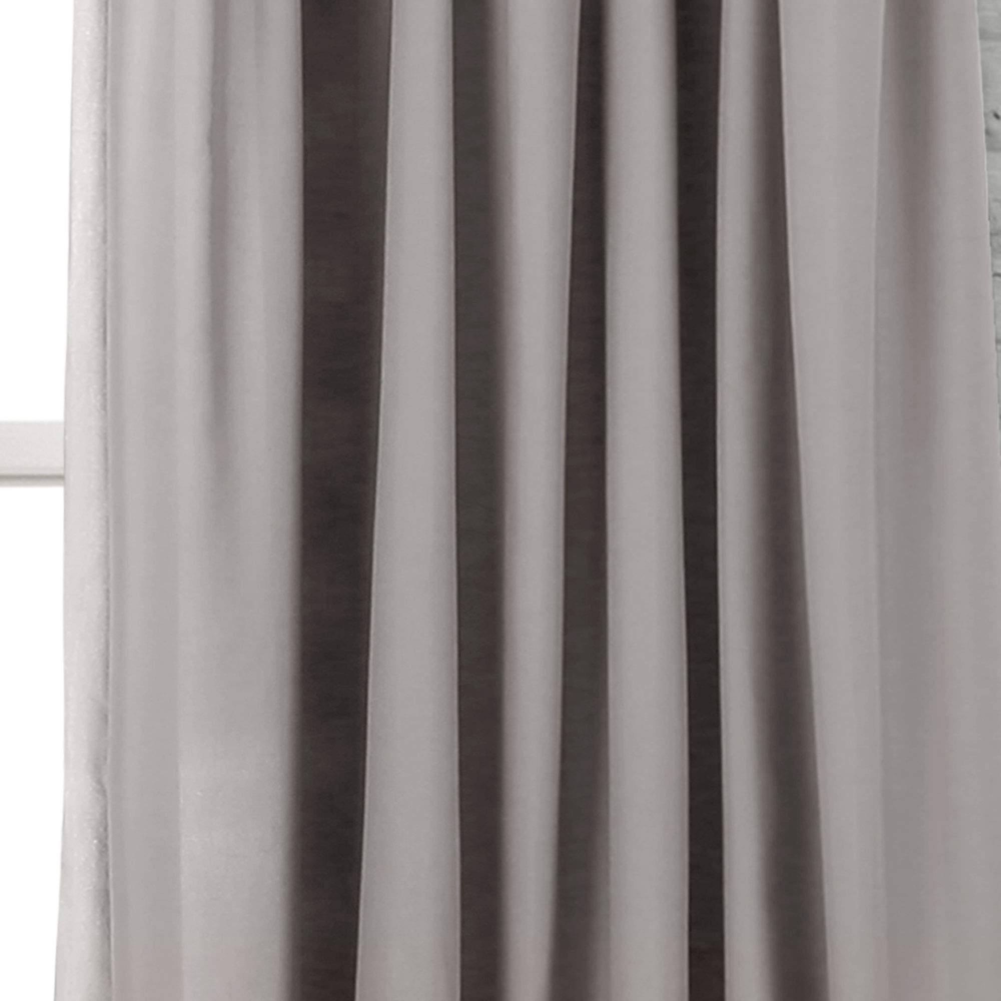 Lush Decor Zasłony z falbanką zestaw paneli okiennych do salonu, jadalni, sypialni (para), poliester, szary, 100 cm szer. x 213 cm dł. (2 sztuki)