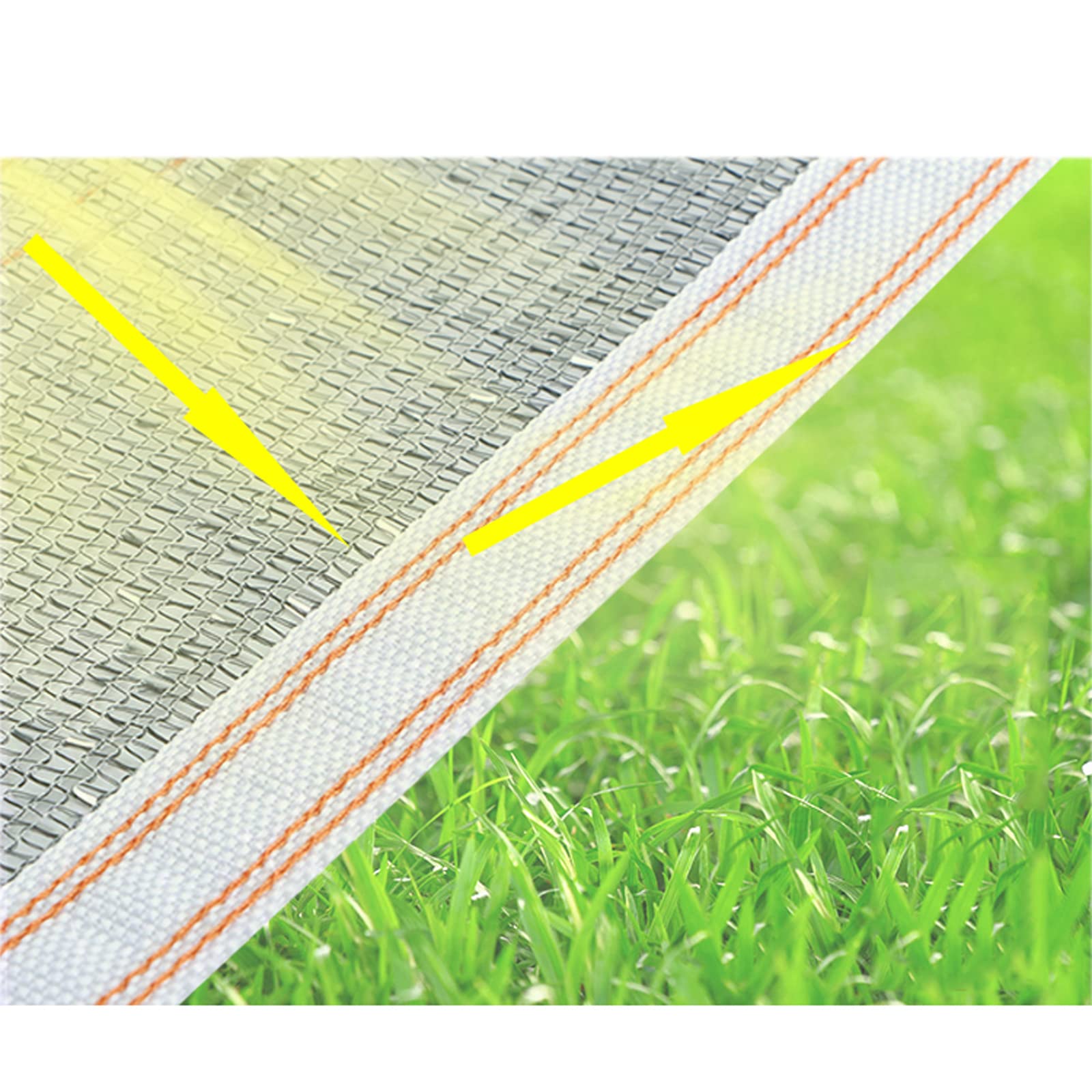 Malla de protección solar para balcón, invernadero, patio, coche, lámina de aluminio, 2 x 10 m