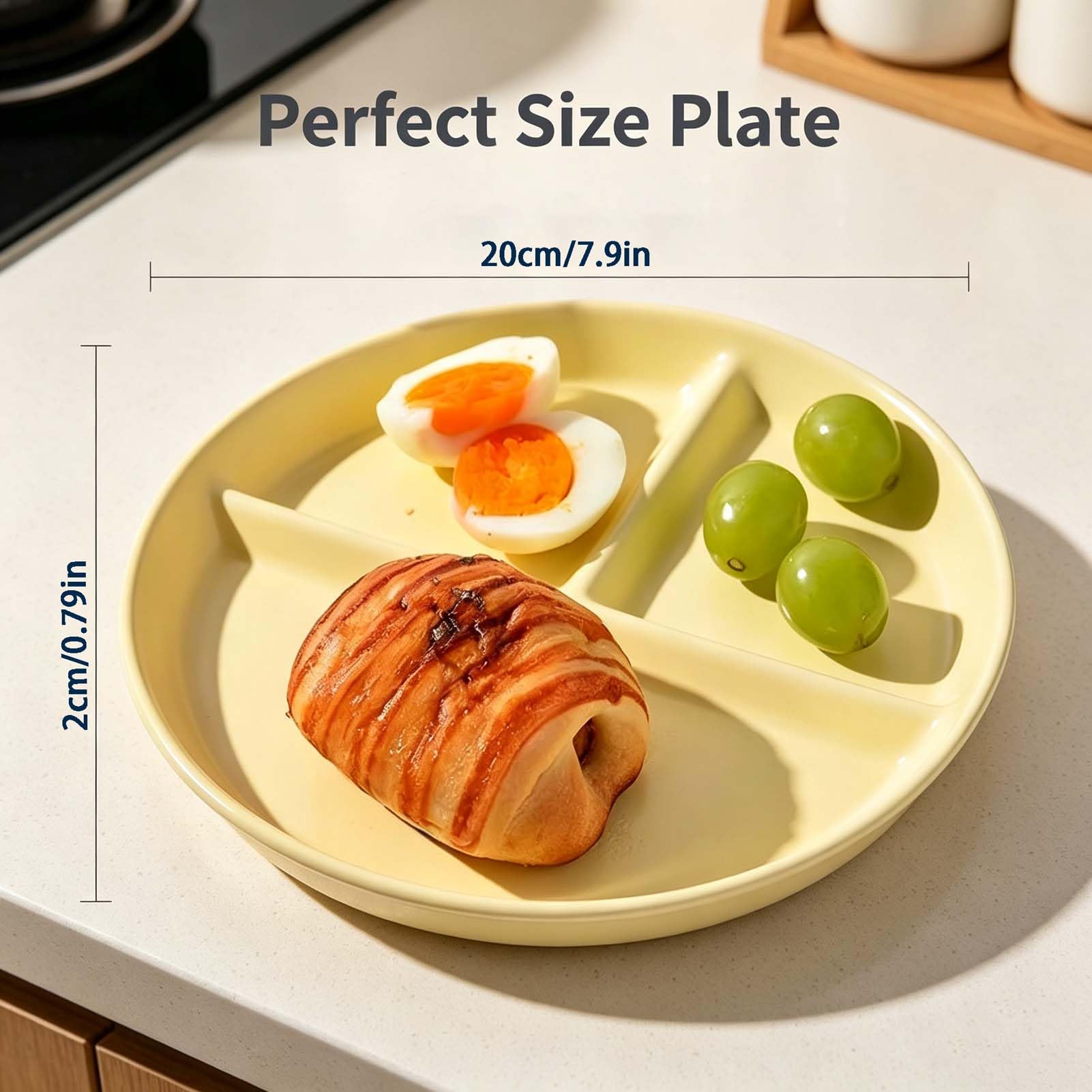 Plato De Cerámica Dividido, Plato con Compartimentos para Comida, Plato De Porcelana Seccionado, Bandeja para Servir, Vajilla De Mesa Moderna, Separar Carnes Verduras Y Aperitivos