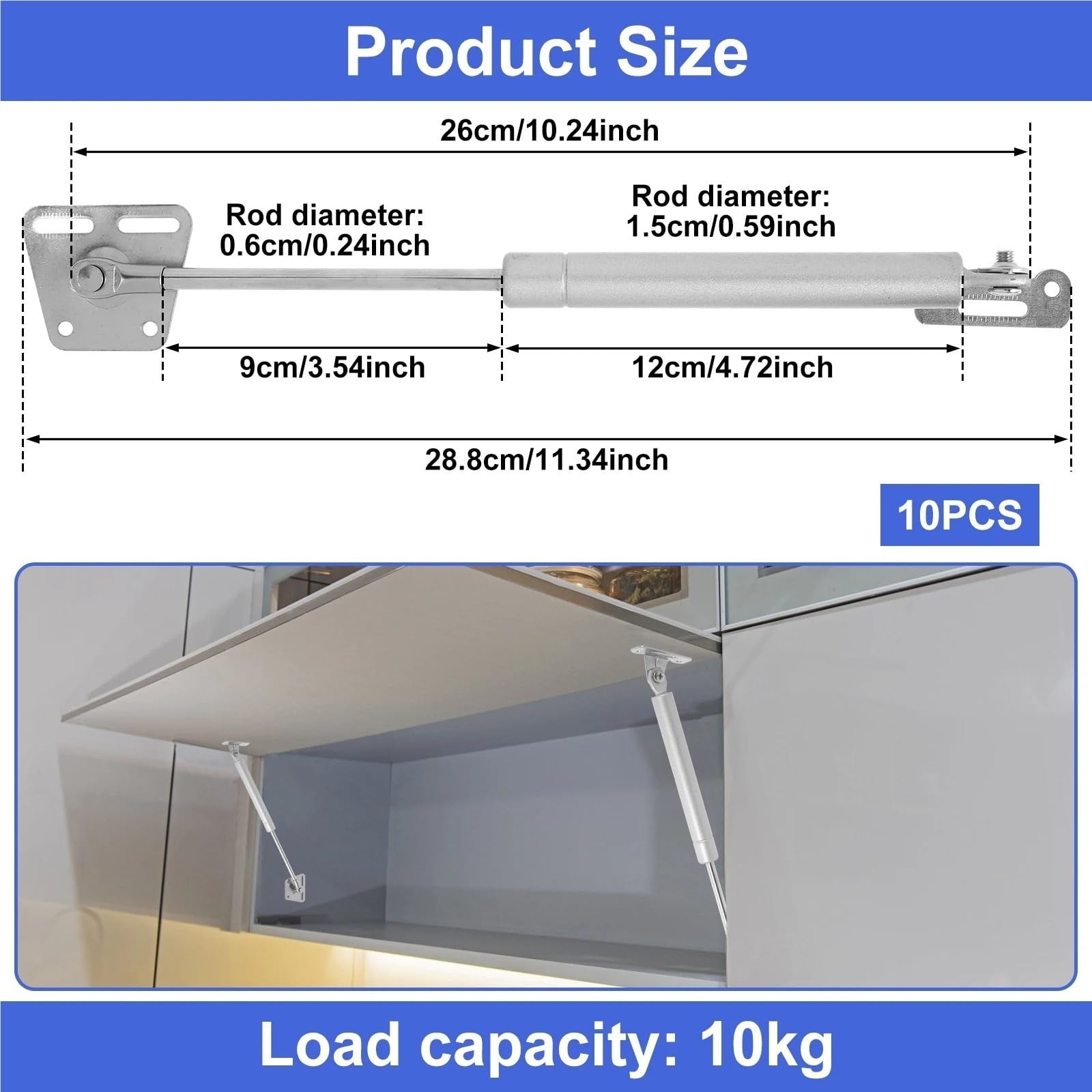Charnières de support pneumatique for ascenseur porte d'armoire, 6 pièces