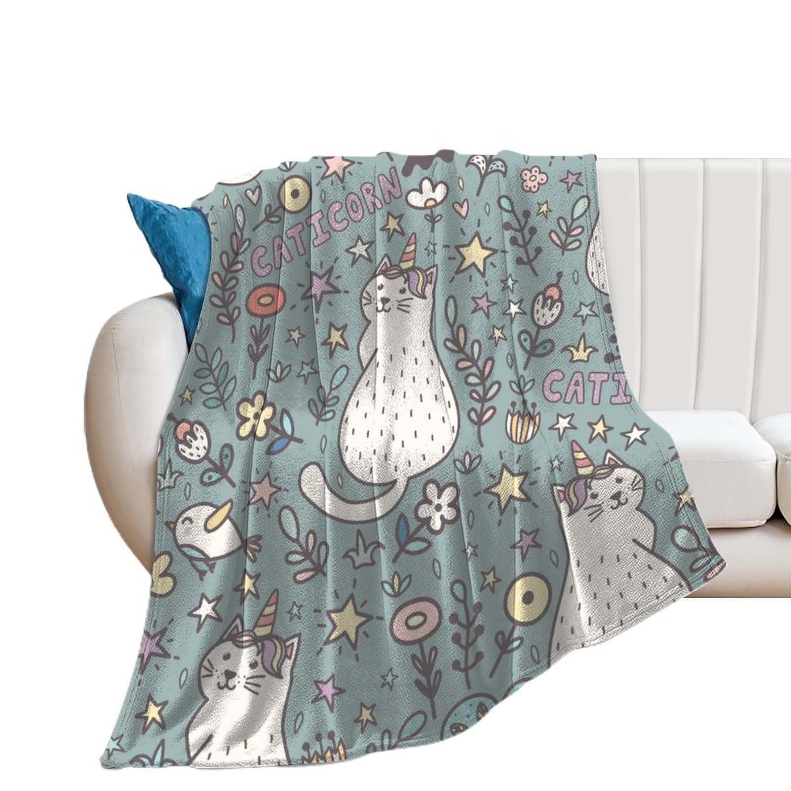 Couverture polaire plaid canapé chat licorne contre le froid en flanelle