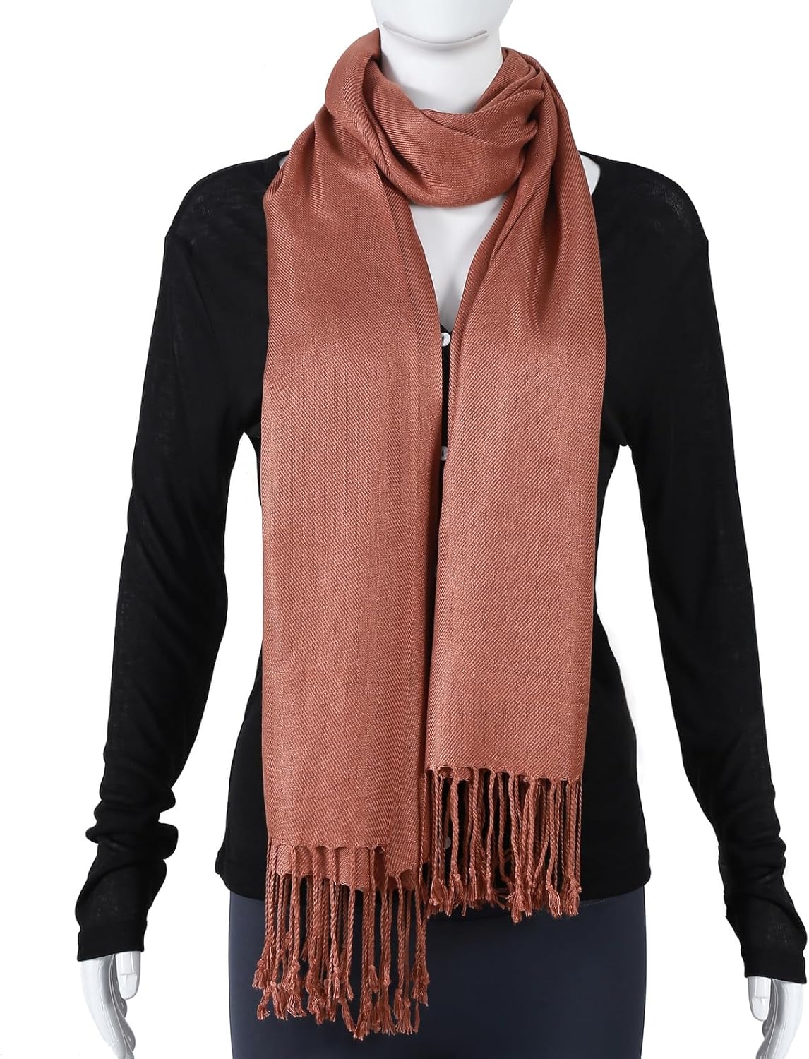 Pashmina Feel Shawl Wraps for Women Evening Dresses and Wedding Cover Up Formal Soft Silky Rave Scarf Elegant - Image 4