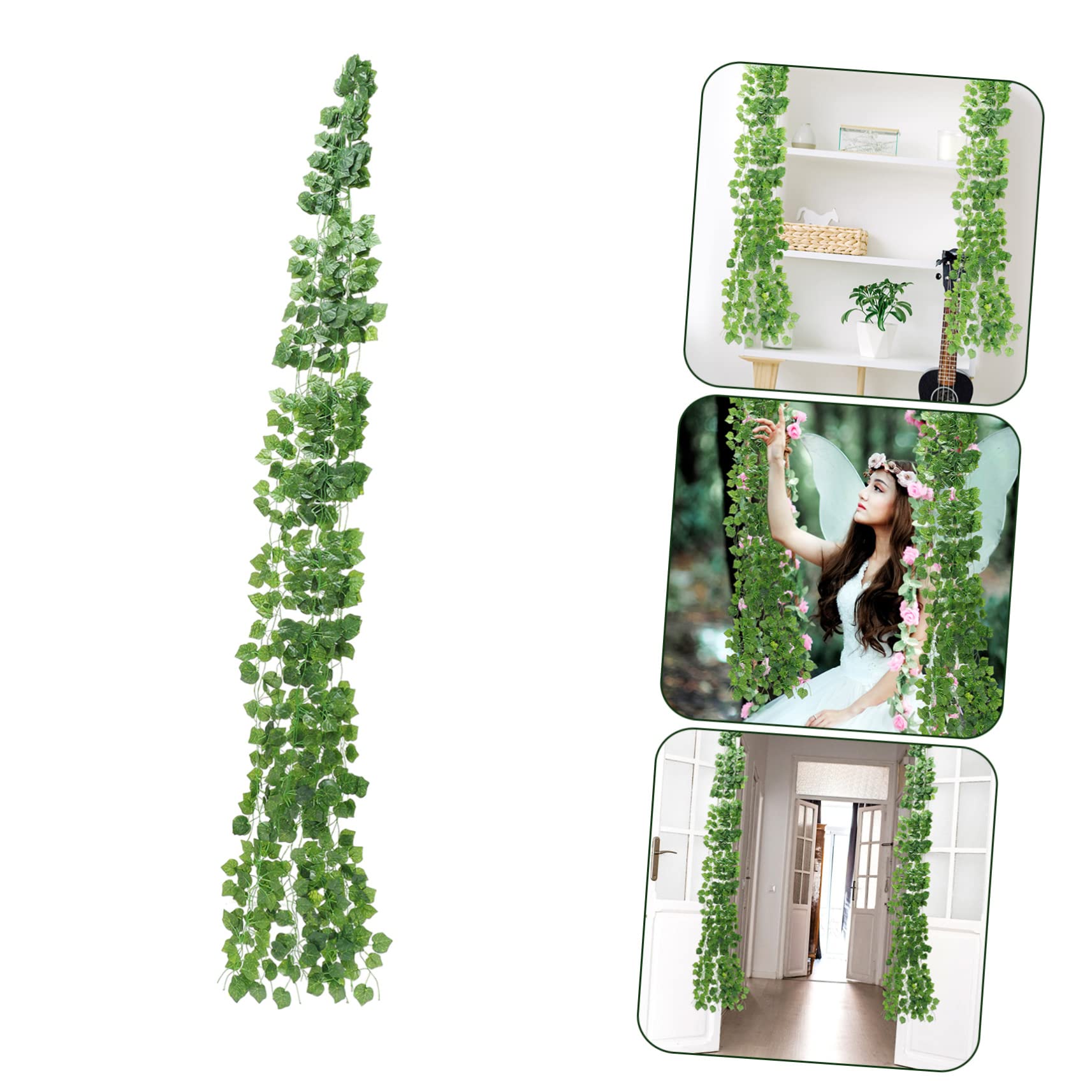 Amosfun Pz fiore di edera artificiale viti finte ghirlande di foglie di seta verde edera finta fake plants green natural arredamento pianta viti di edera simulate ghirlanda di vite pp