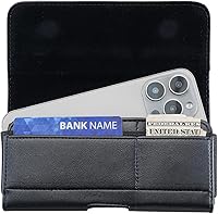 Vista 4 de Funda de cuero para teléfono, soporte universal de poliuretano para cinturón de teléfono celular con clip, bolsa de teléfono compatible con Samsung