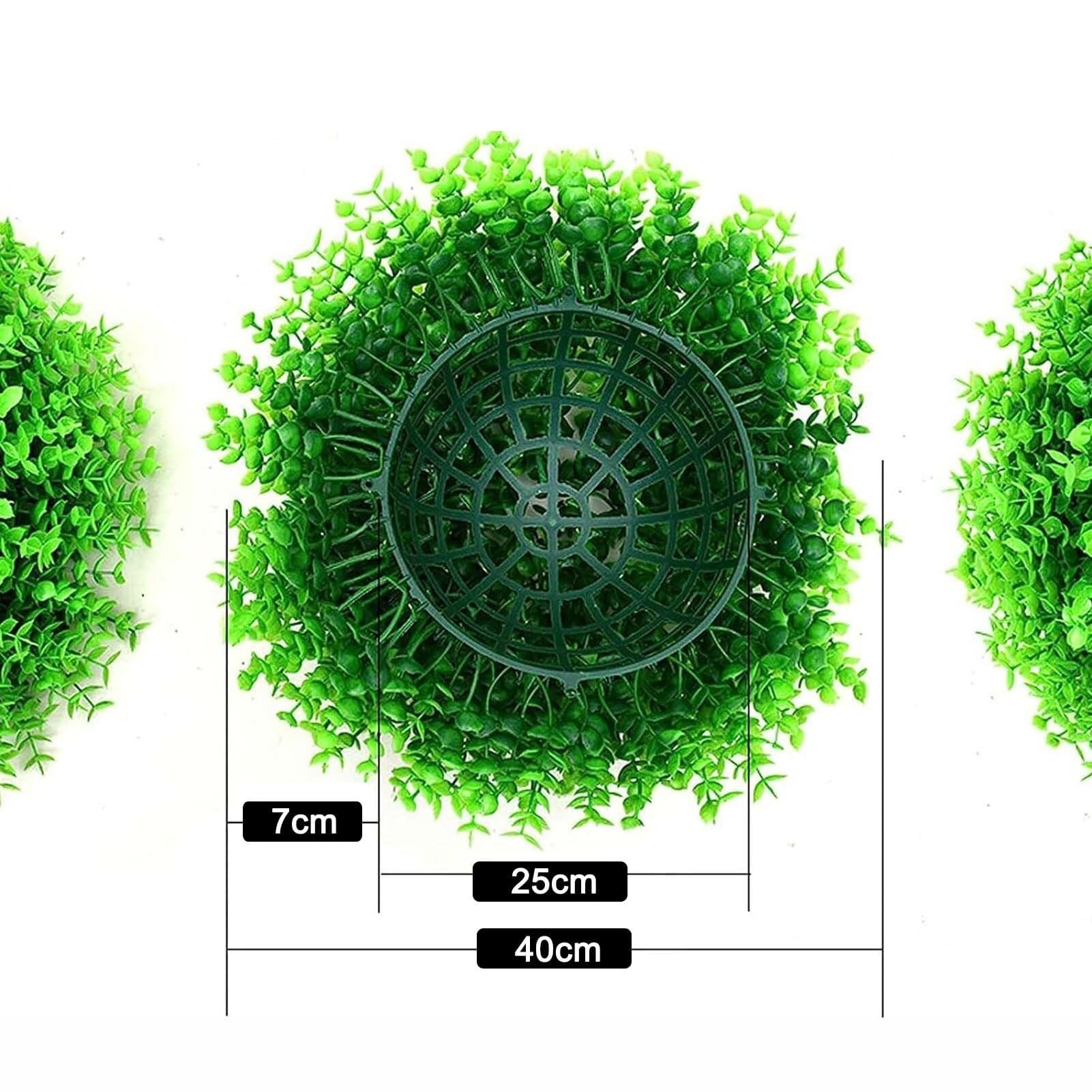 Ekran żywopłotu ze sztucznych roślin, Dekoracja zielonych z kwiatami i roślinami zielonymi sufitu domu Kula trawy Sztuczna wisząca kula topiary 20 cm Kulki sztucznej na zewnątrz (30 cm)(40cm)