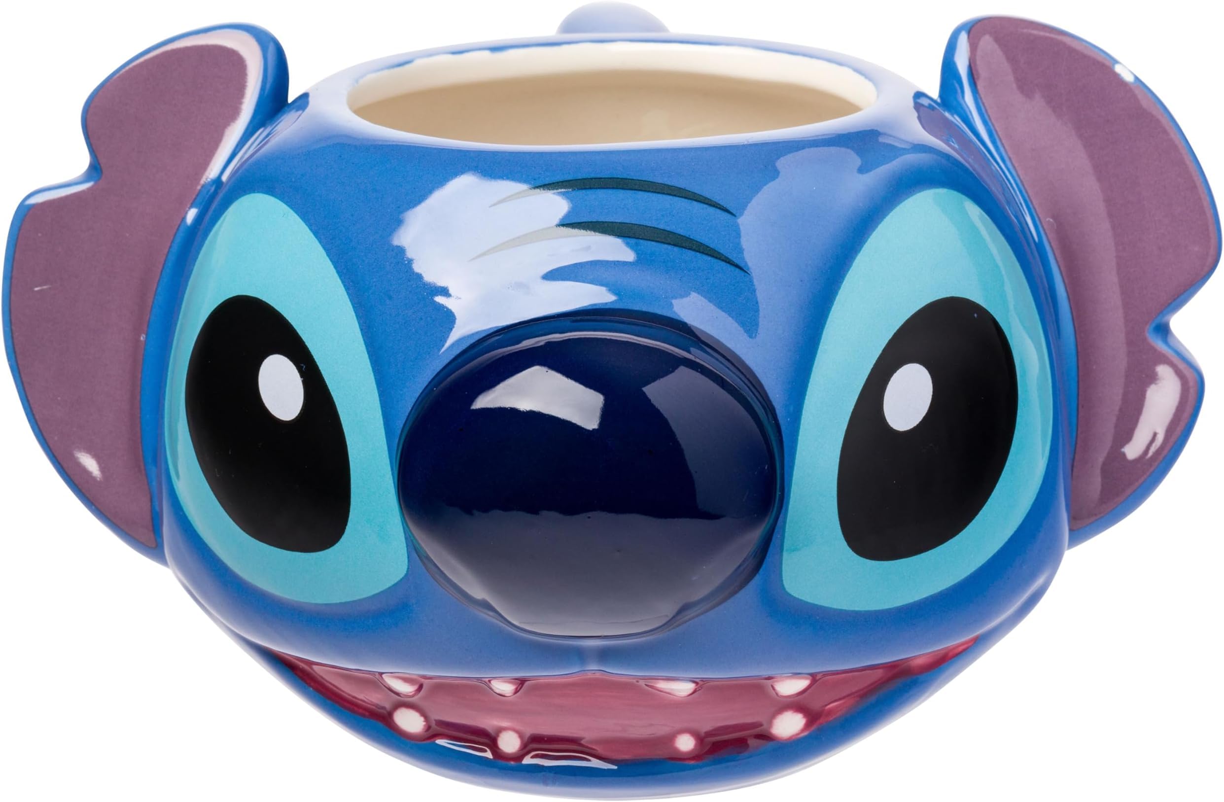 Silver Buffalo Disney Lilo and Stitch Ceramic 3D Sculpted Mug Featuring Stitch, 24 Ounces (Pack of 12)