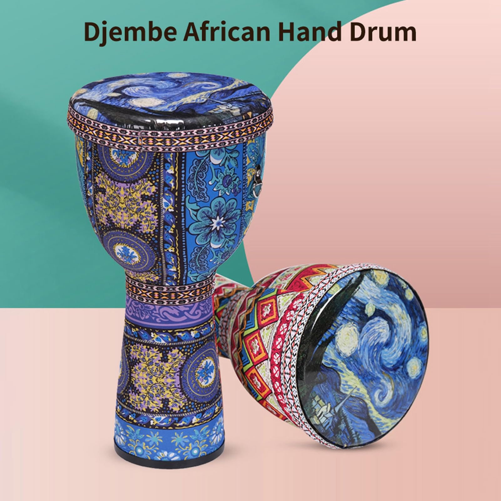 Tambor Djembe, Djembe con Correa Tambor de Mano Ultraligero de Fibra de Carbono de PVC de 8 Pulgadas Tambor Africano para Principiantes de Adultos y Niños (4)