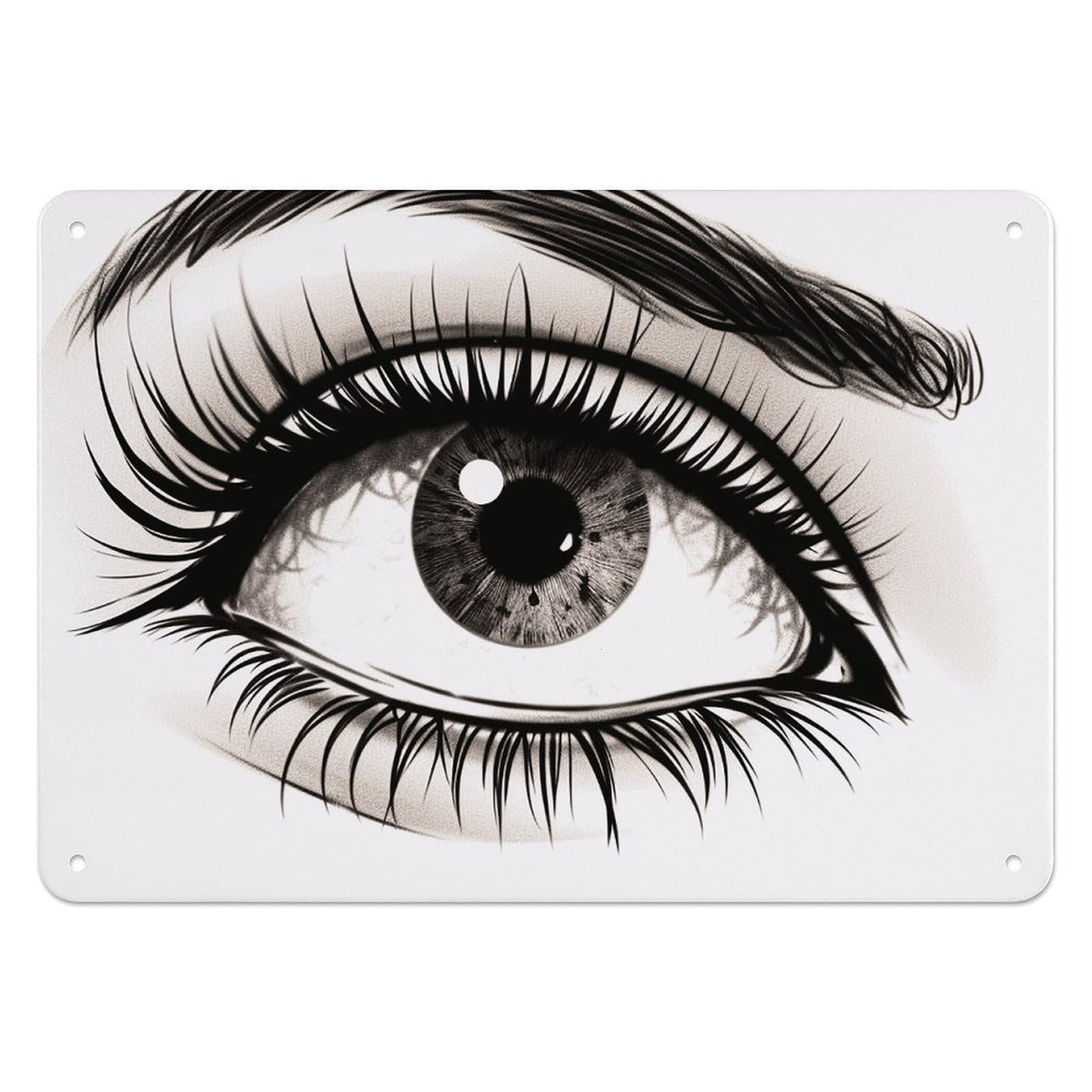 Fodpand Style Eyelash Retro Vintage Metal Tin Sign,Wall Art Decor Garden Plaque Poster For Bedrooms Yard Bars Pubs Patios Porches 7.9X5.5 Inch