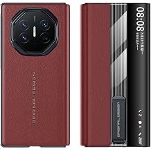 Case for Huawei Mate XTs, Lightweight and Ultra-Thin Leather Case, Shockproof and Drop-Proof, Built-in Smart Window, Stand Red