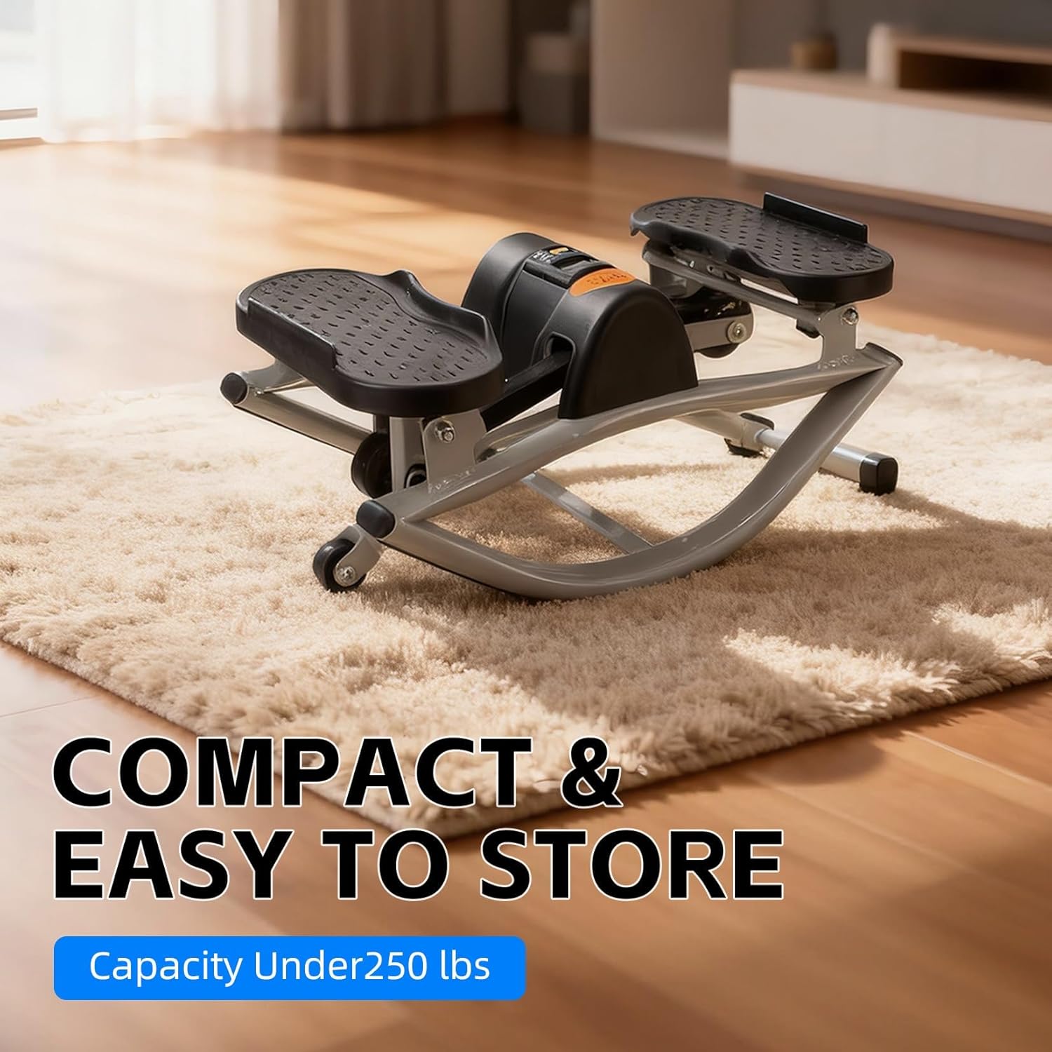 Lateral Rocking Fitness Stepper, Portable Compact Side-to-Side Steppers, Rock Stepper Side to Side, with Digital Display and Protective Blanket, for Exercise at Home