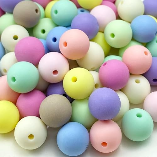 Jmassyang 40 cuentas redondas de plástico pastel acrílicas de color caramelo de 0.631 pulgadas (0.630 in), mezcla de colores caramelo, cuentas disponible en Yaxa El Salvador