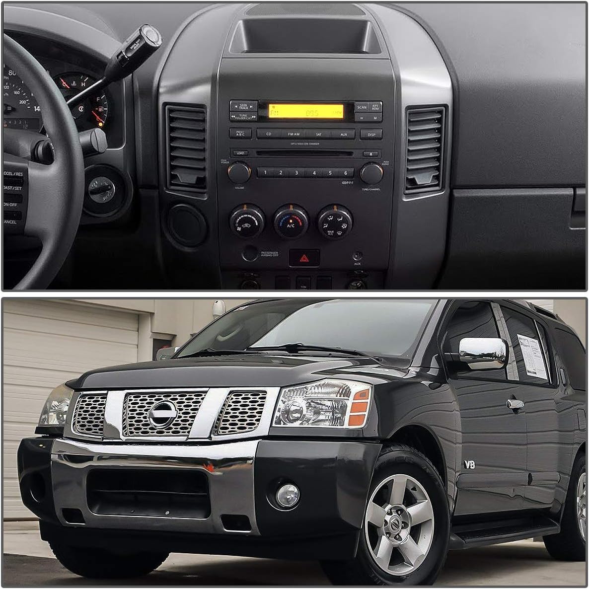 DNA MOTORING Center Dash Audio A/C Finisher Surround Bezel w/Speaker Bezel Compatible with 04-06 Titan / 05-06 Armada Panel Lid 682577S000, ZTL-Y-0146
