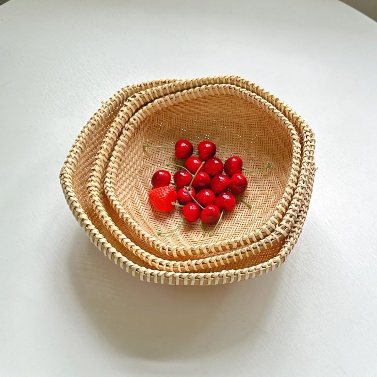 畳ざる 深型 トレー ざる 水切り 野菜用 キッチン収納 軽量 手作り (セット) [並行輸入品]