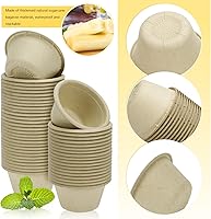 Vista 3 de LeonBach Paquete de 200 Tazones de Papel de Caña de Azúcar Natural de 2 oz, Tazones de Papel Compostables para Condimentos Aperitivos Muestras