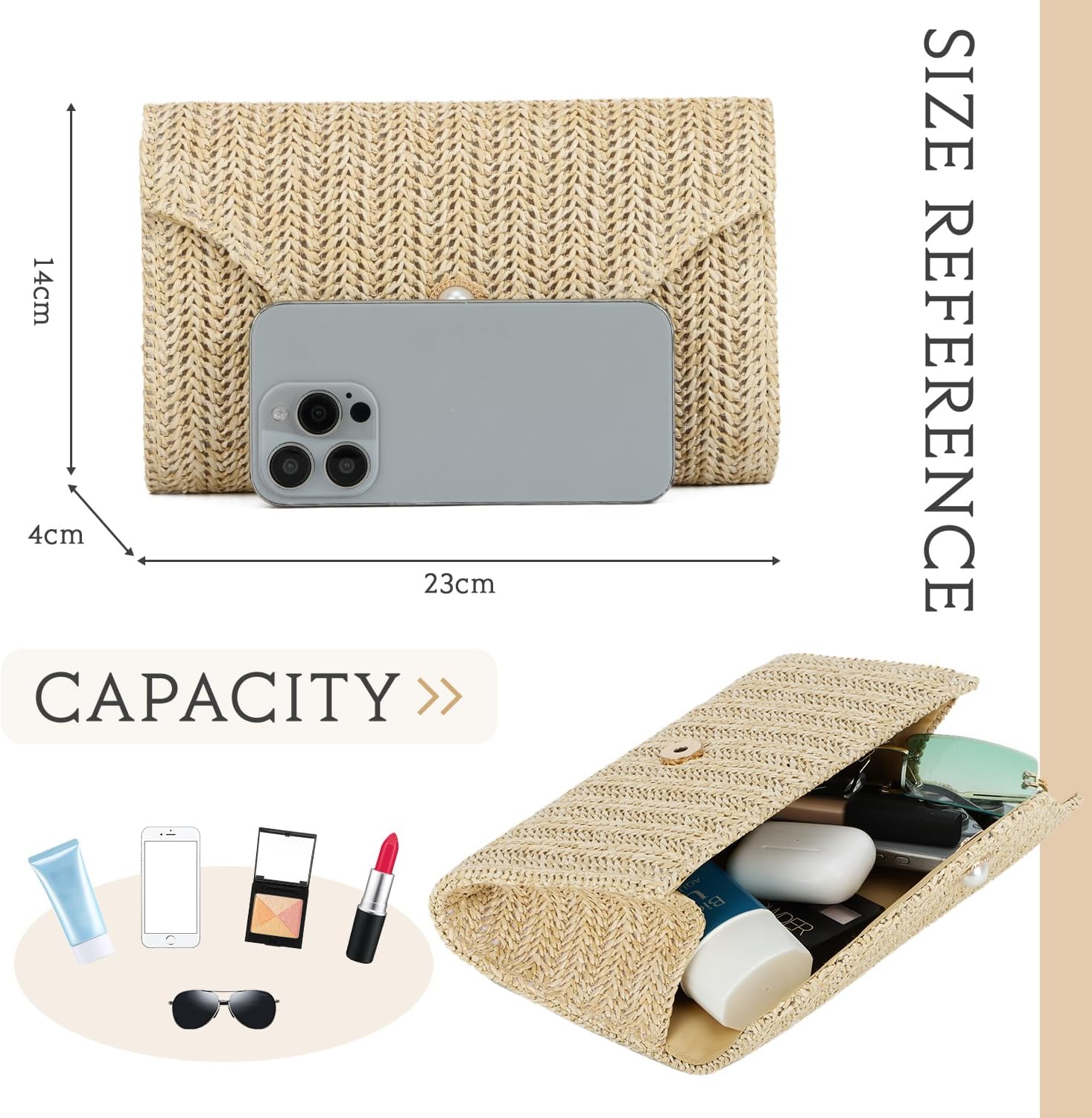 Oweisong Straw Clutch Purses for Women Summer Pearl Evening Bag Small Beach Woven Purse and Handbags 2026