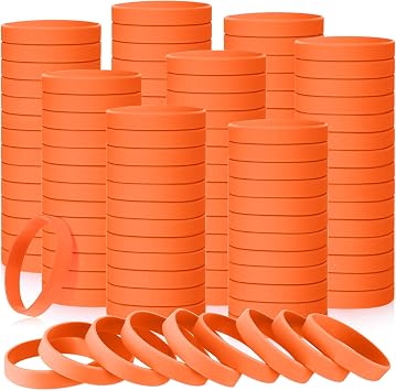 Liliful 50 Pcs Silicone Wristbands Plain Rubber Bracelets