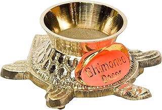 Bhimonee Decor | Brass Shankh Stand for Pooja Room Decor | 1 Inch | Elegant Brass Shankh Holder for Pooja Items | Spiritual Home Temple Accessory | 100 gm
