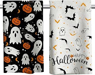 2Pcs Halloween Kitchen Towels Halloween Hand Towels, 18x26 Inch Drying C...