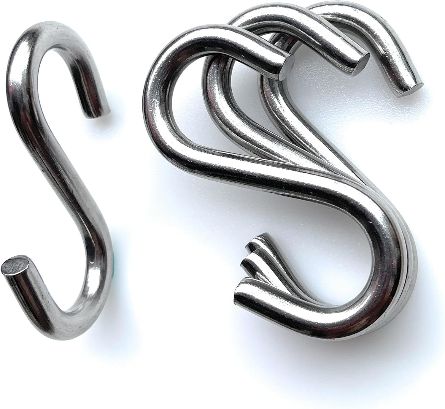 Holds 557Lbs S Hooks for Hanging Heavy Duty Hammock Stand Chair Porch Swing, 4 Pack 3.3- Inch 304 Stainless Steel S Hooks Utility Hooks