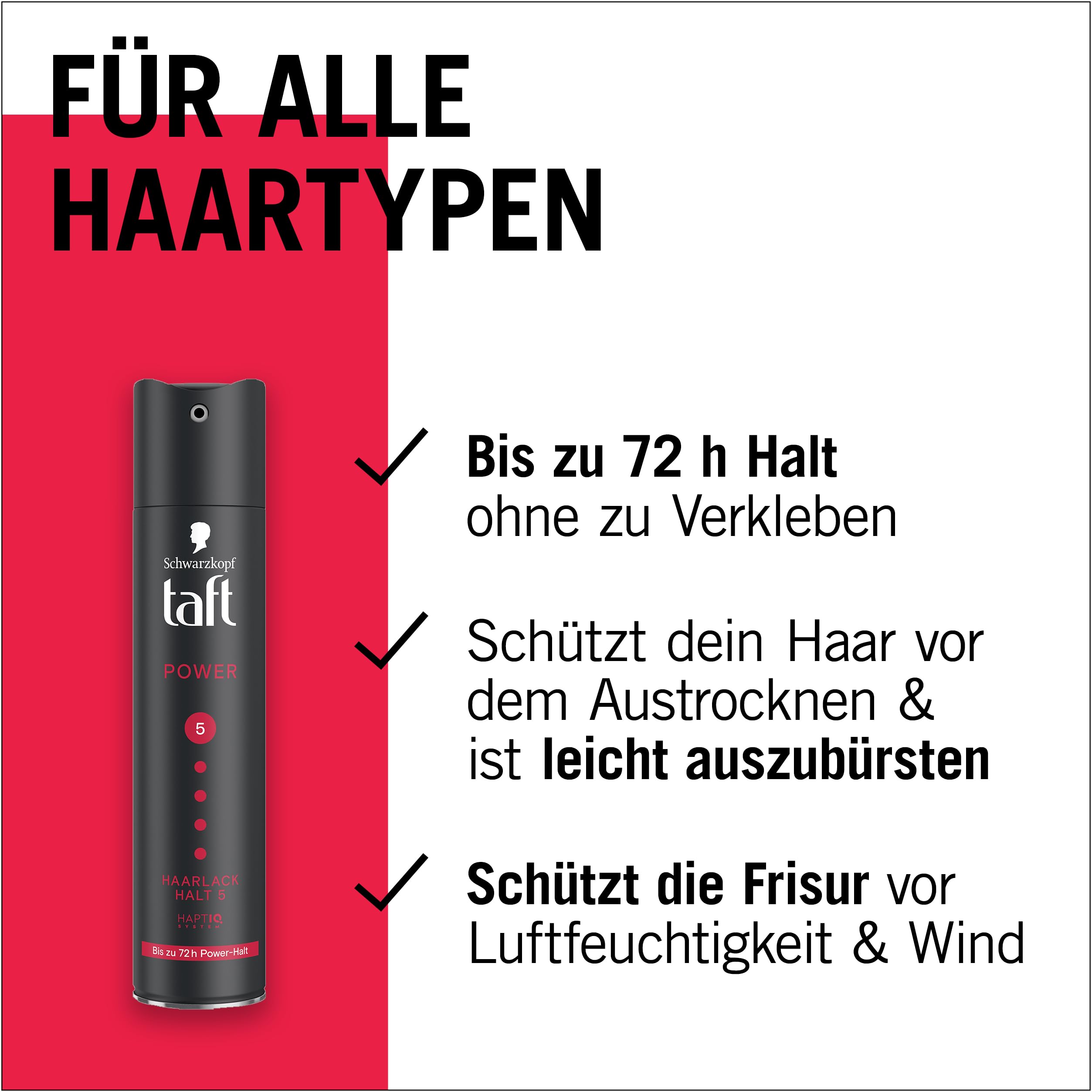 TAFT Schwarzkopf Haarlack Power (12x 250 ml), Haltegrad 5 Haarstyling, Haarspray für alle Haartypen, bis zu 72 Stunden starker Halt, vegane Formel*