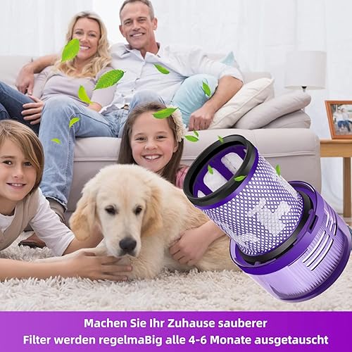 Miniatura 7 de Filtro V12 para Dyson V12 Detect Slim, Detect Slim Animal, Aspiradora inalámbrica Slim+ y V12 Slim Absolute Extra, Total Clean, SV34, SV35 Reemplazo