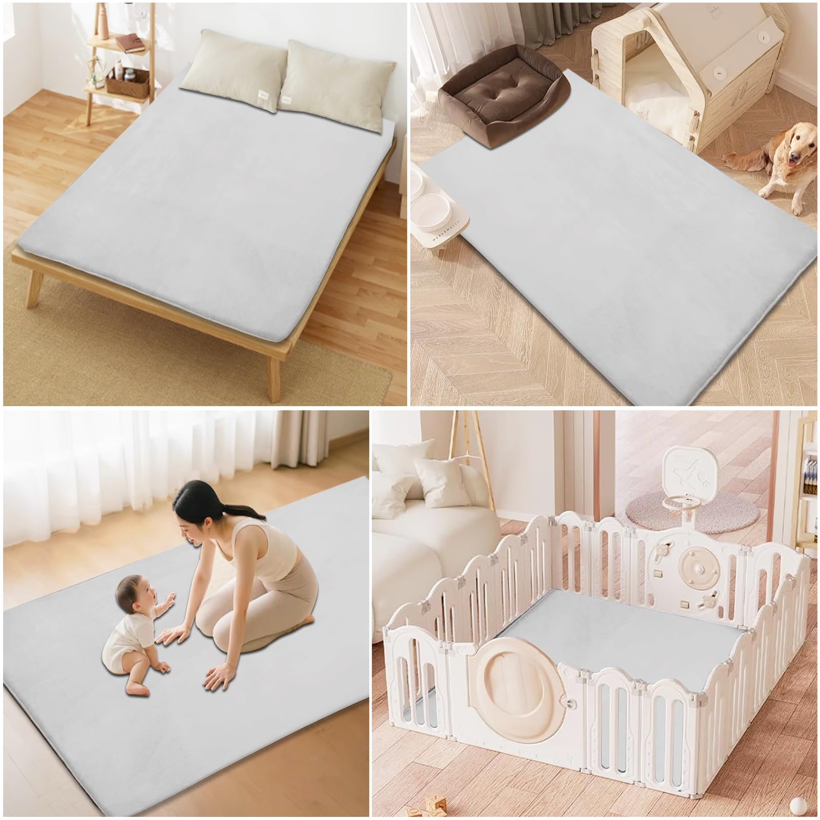 Tappeto Gioco Bambini 130 x 200 cm Tappetone Bimbi Gommato 2cm Extra Spesso Morbido Tappeto Gioco Neonato Tummy Time Neonati Tappetone Neonato Morbido Impermeabile in Schiuma per Bimbi