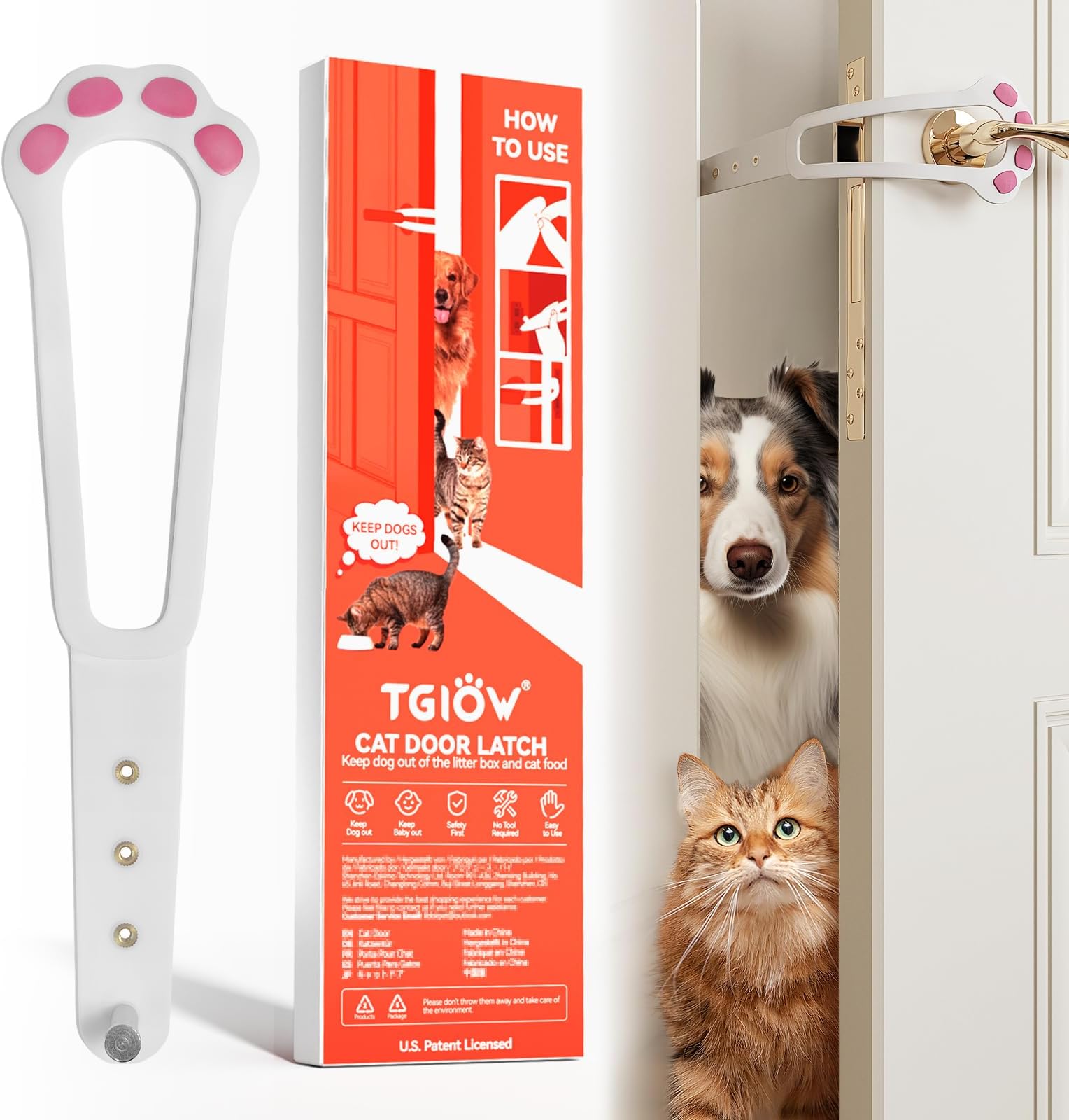 Door Buddy Adjustable Latch Grey Pet Door Holder To Dog - Main Image