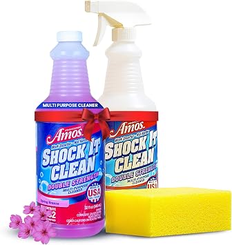 Professor Amos Shock It Clean MultiPurpose Cleaner Double Strength Concentrate All Purpose Carpet, Jewelry, Upholstery, Leather, Stain Remover & Floor Cleaner Spring Breeze 32 Oz