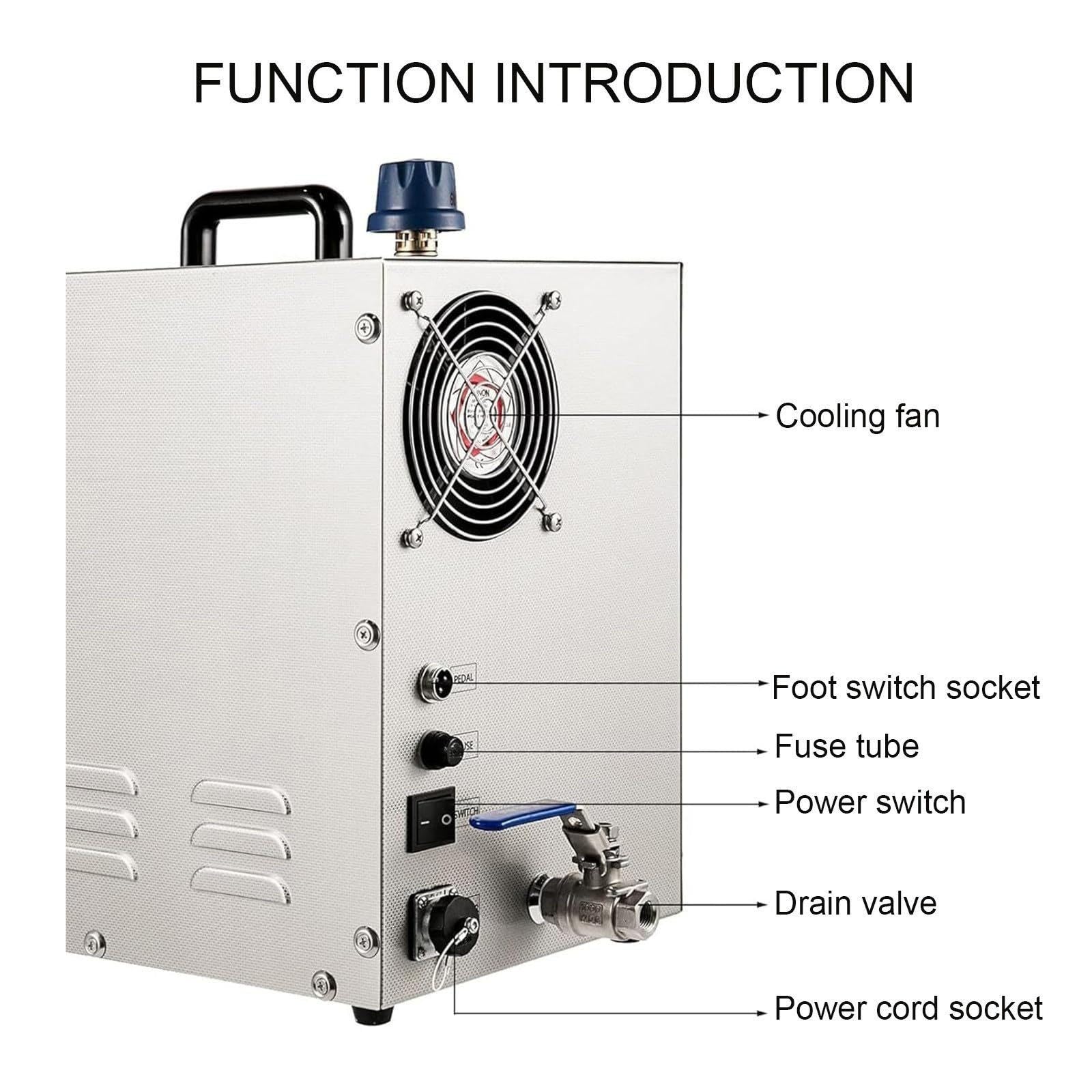 Pulitore a Vapore per Gioielli Professionale Macchina 2L/4L 1300W/2200W Attrezzatura per Oro Argento Studi Gioielleria Negozio Riparazione Lavaggio 135°C